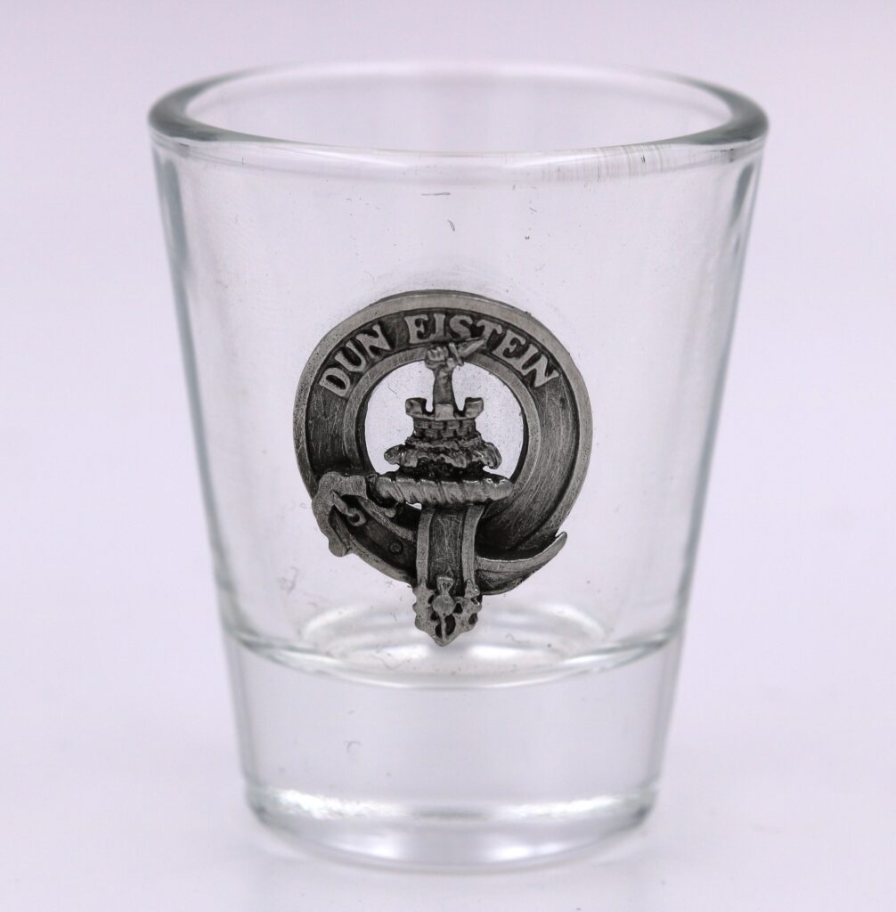 Morrison Clan Crest Shot Glass Grandfather Scottish