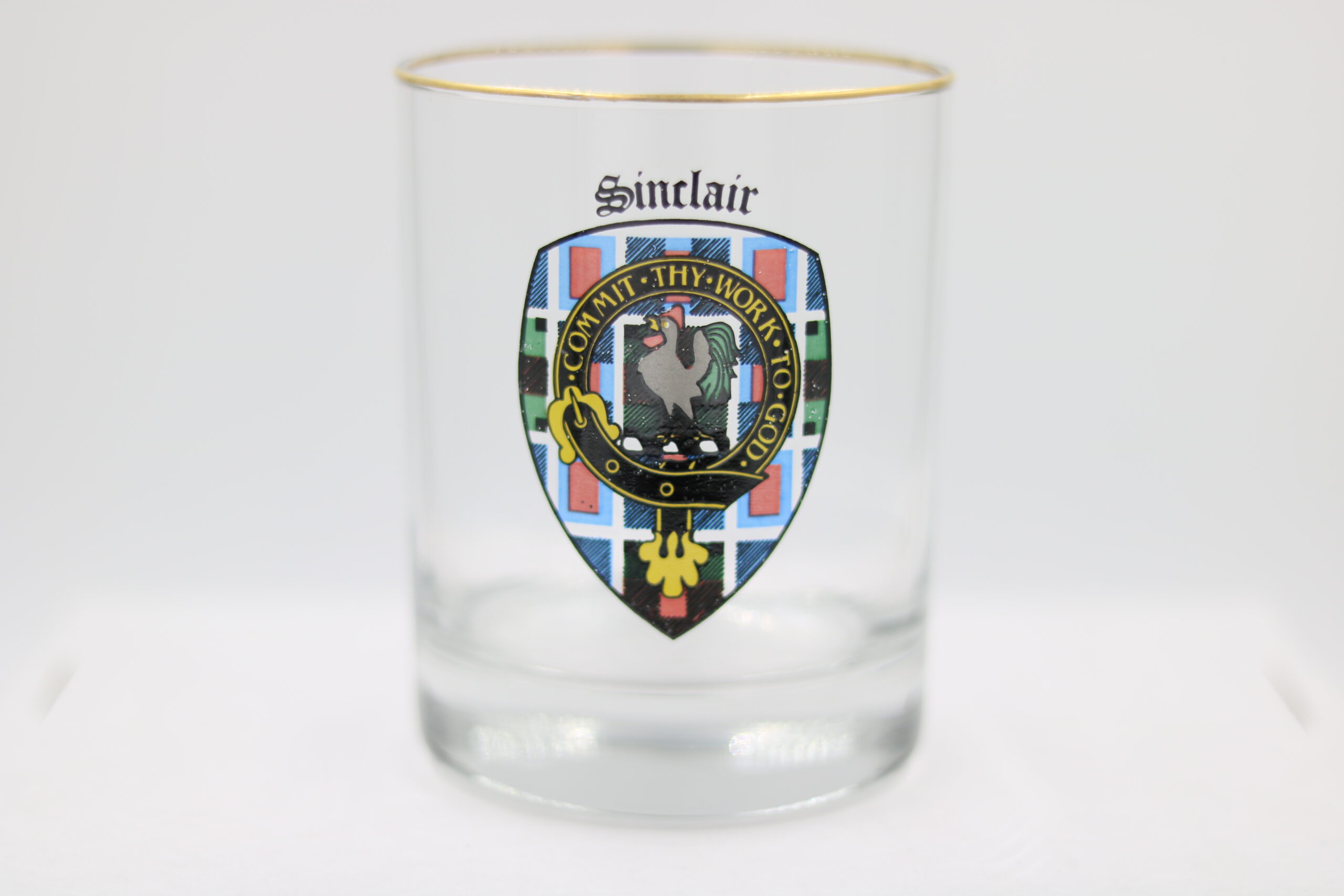 Sinclair Clan Crest Glass Grandfather Scottish 